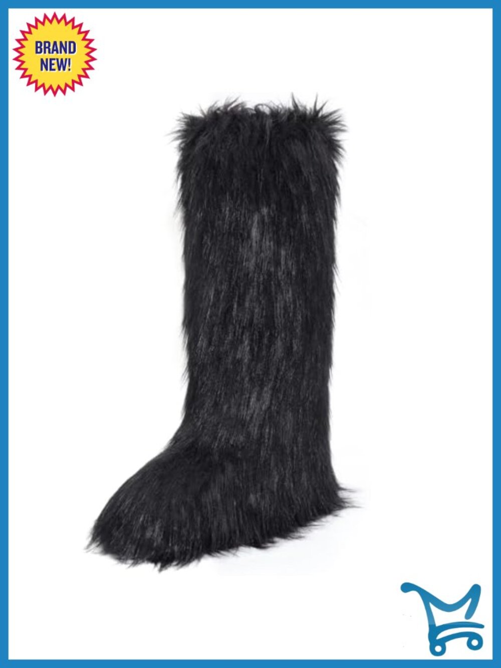 Faux Fur Knee-High Snow Boots Fluffy Warm Winter Boots